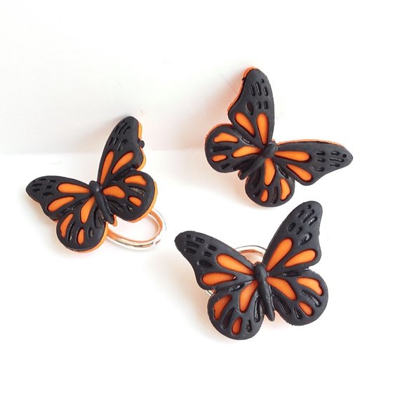 Butterfly shoe charm Monarch butterfly roller skate shoelace boot charm